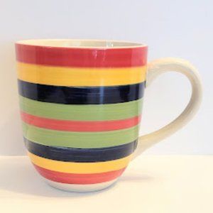 MULTICOLOR SWIRL COFFEE MUG BY TODAYS HOME, RED, YELLOW, BLUE, GREEN